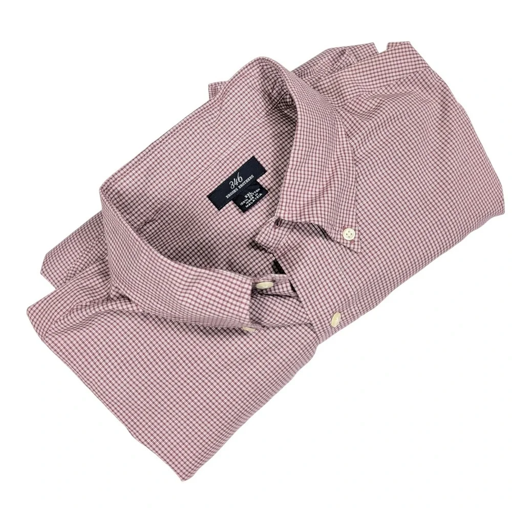 Brooks Brothers 346‎ Red Checkered Button Down Long Sleeve Shirt Men's Size 2XL